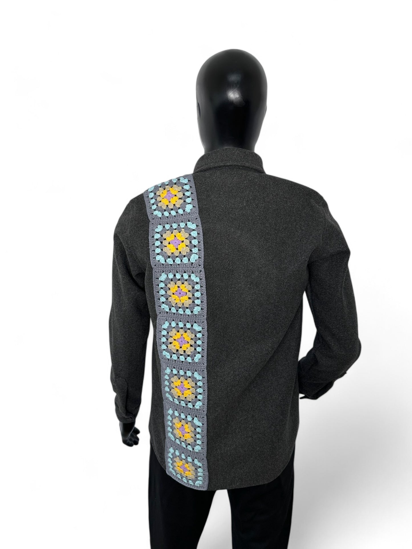 Granny Square Detailed Long Sleeve Shirt