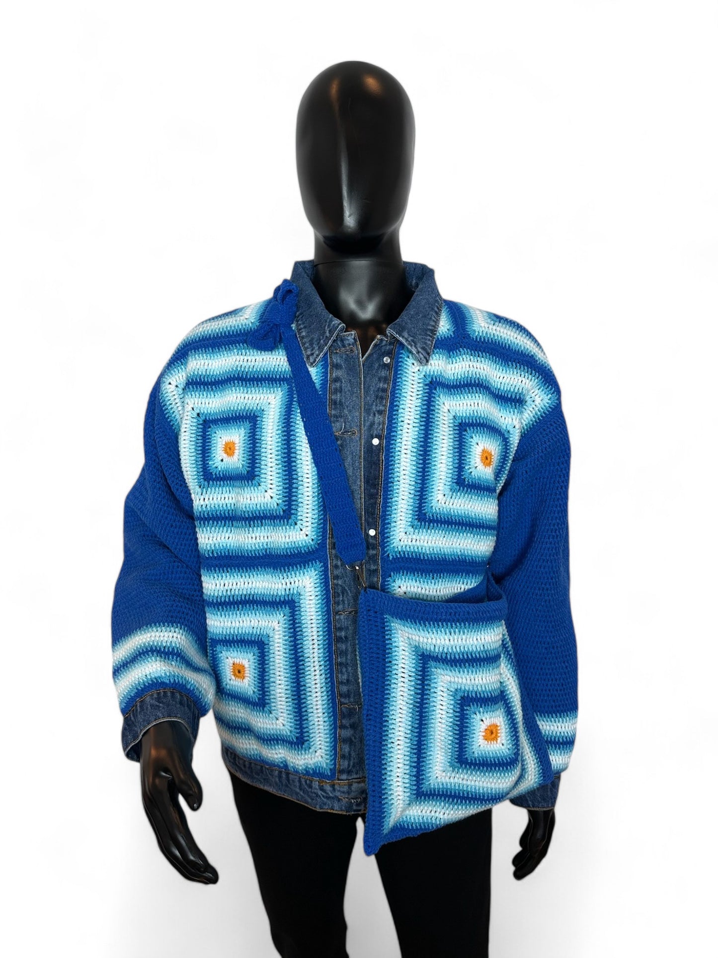 Reversible Crochet Detailed Jean Jacket