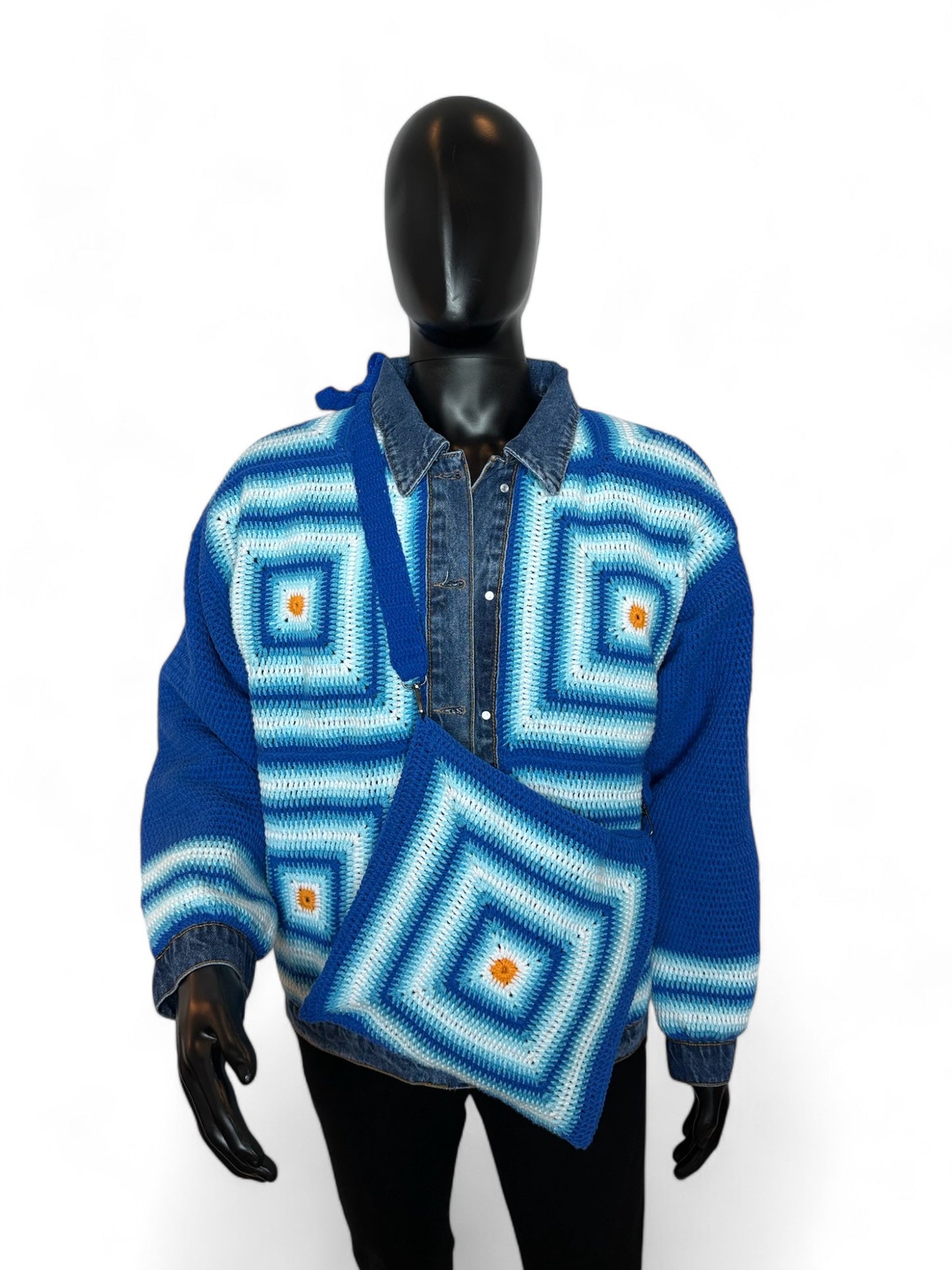 Reversible Crochet Detailed Jean Jacket