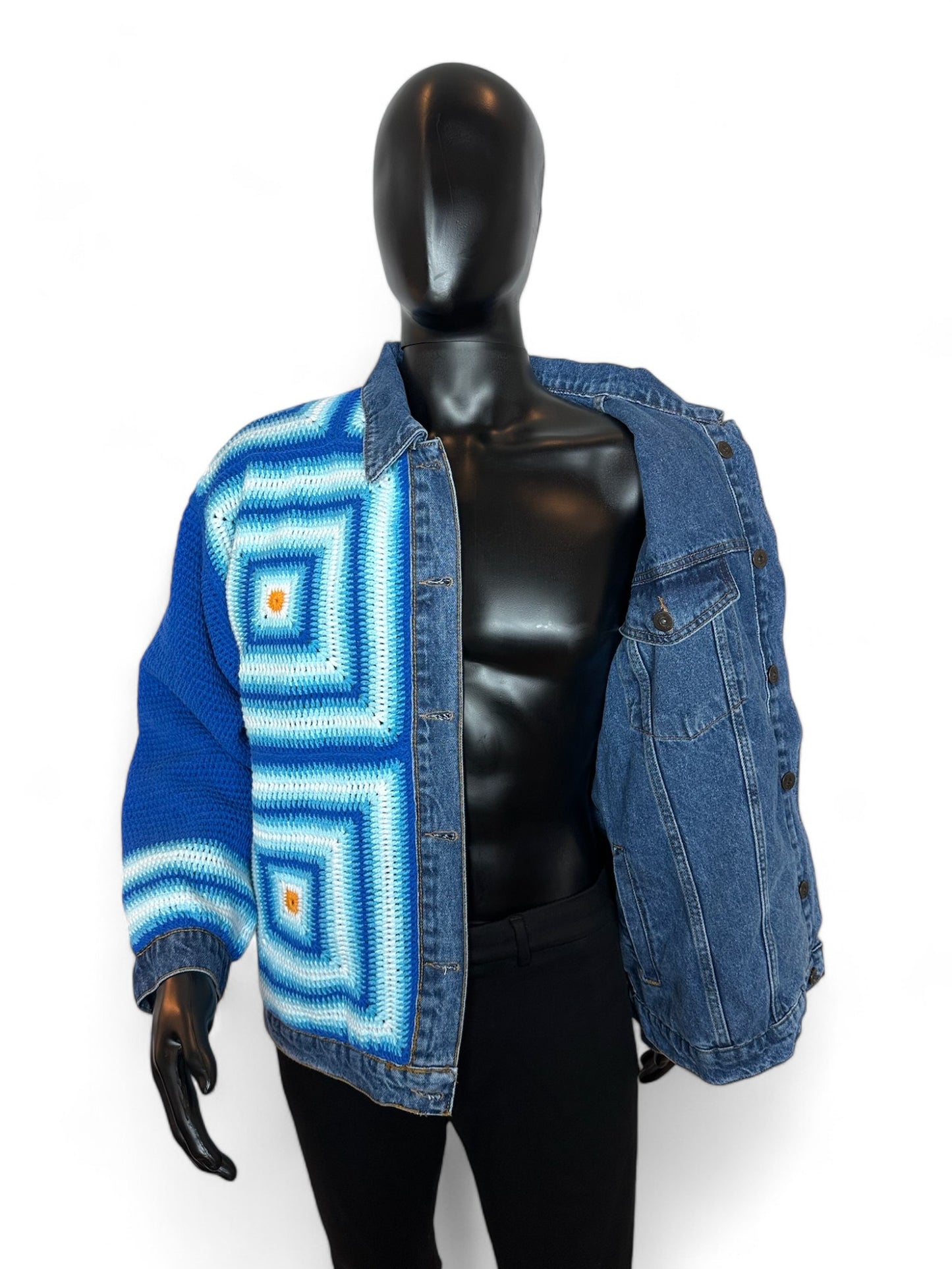 Reversible Crochet Detailed Jean Jacket