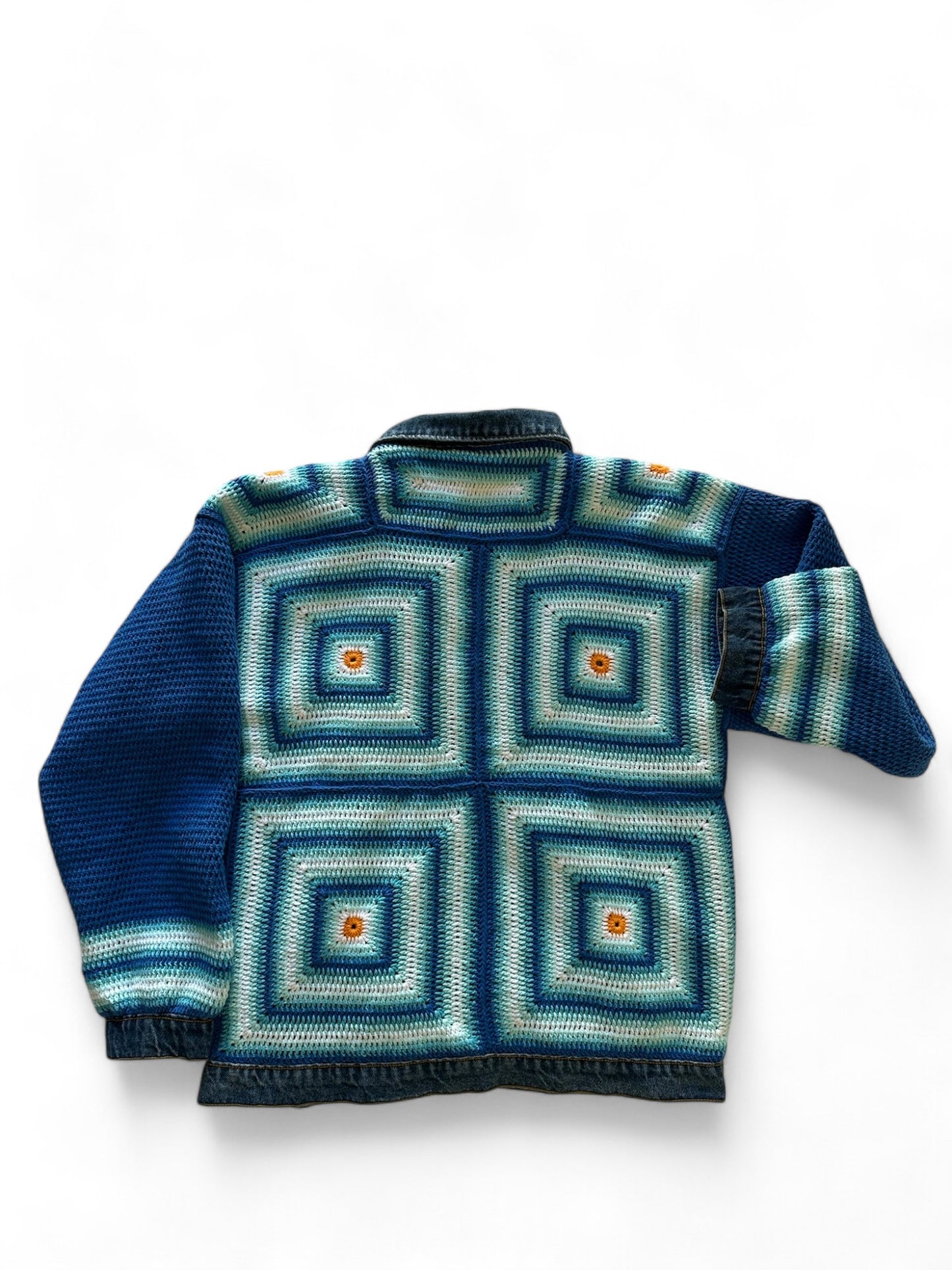 Reversible Crochet Detailed Jean Jacket