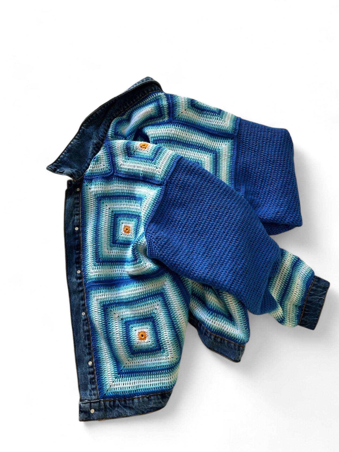 Reversible Crochet Detailed Jean Jacket