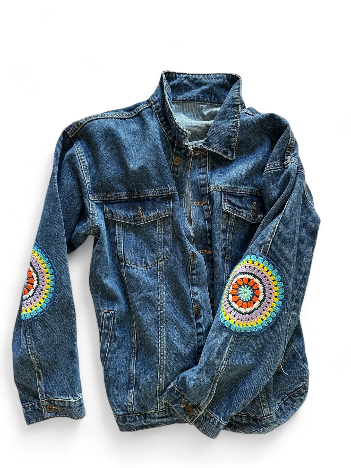 Crochet Detailed Jean Jacket