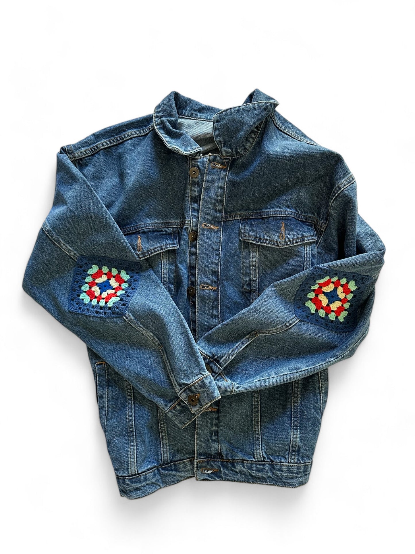 Crochet Detailed Jean Jacket