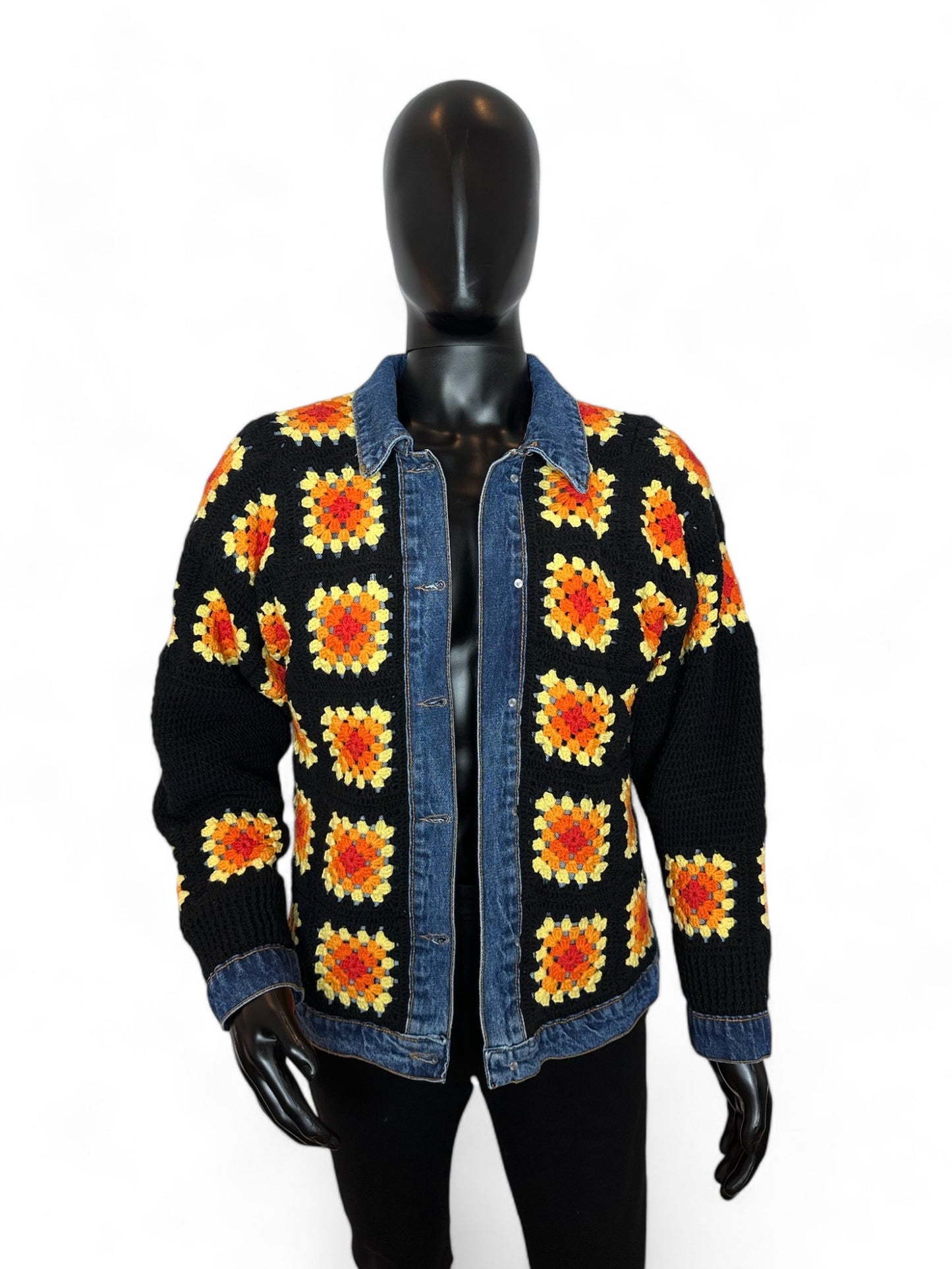 Reversible Crochet Detailed Jean Jacket