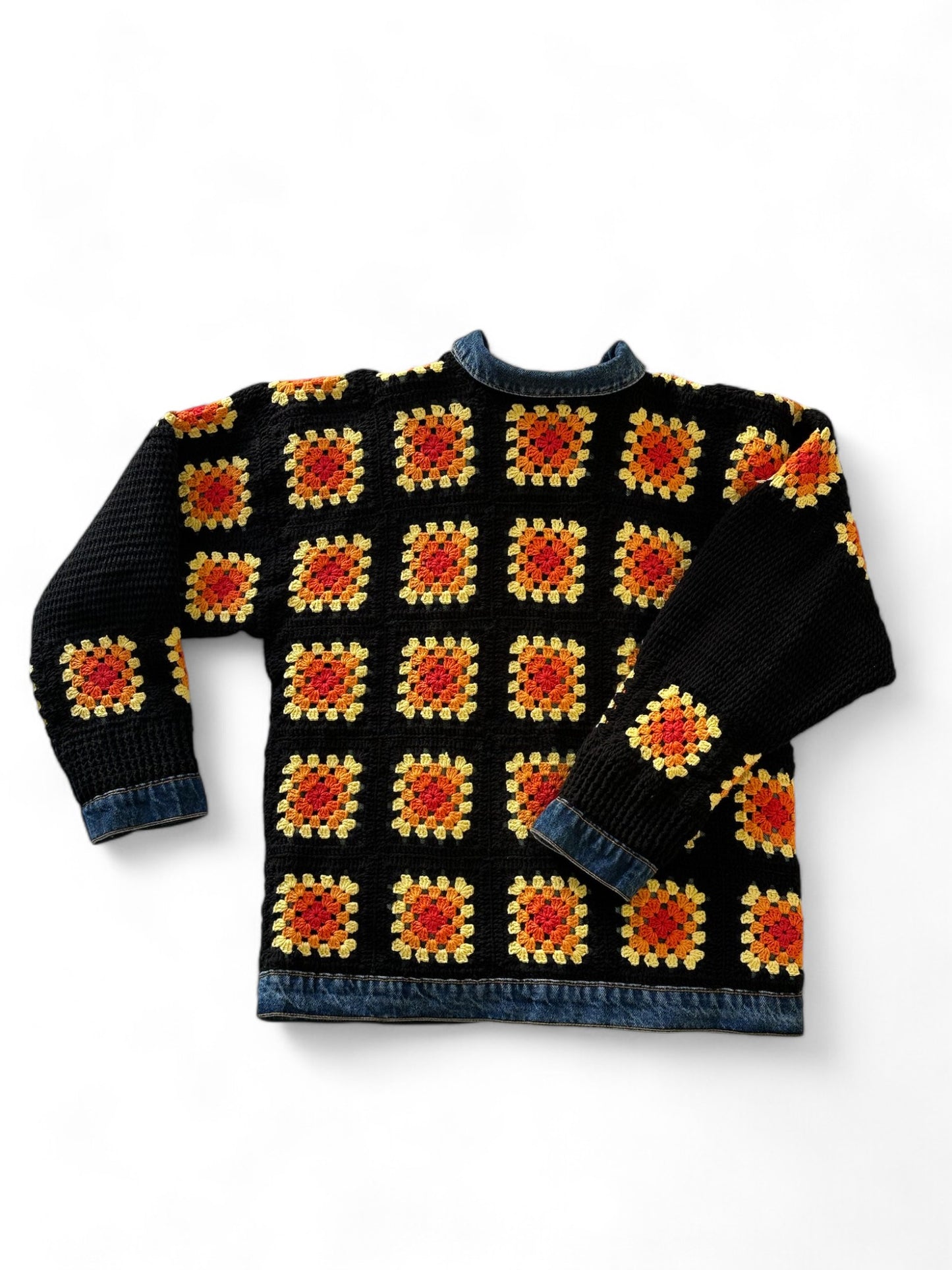 Reversible Crochet Detailed Jean Jacket